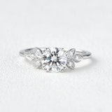 1.0 CT Round Cut Art Deco Moissanite Engagement Ring 1