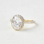 1.91 CT Oval Cut Halo Pave Moissanite Engagement Ring 11