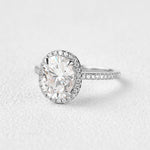1.91 CT Oval Cut Halo Pave Moissanite Engagement Ring 9