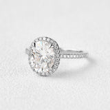 1.91 CT Oval Cut Halo Pave Moissanite Engagement Ring 9