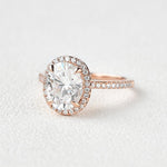 1.91 CT Oval Cut Halo Pave Moissanite Engagement Ring 10
