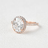 1.91 CT Oval Cut Halo Pave Moissanite Engagement Ring 10