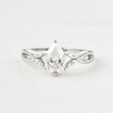 1.52 CT Pear Cut Twisted Moissanite Engagement Ring 7