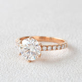 1.8 CT Round Cut Solitaire Pave Moissanite Engagement Ring 3