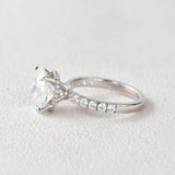 3.74 CT Oval Cut Hidden Halo Pave Moissanite Engagement Ring 3