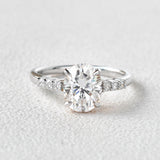 1.91 CT Oval Cut Solitaire Pave Moissanite Engagement Ring 1