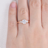 1.35 CT Round Cut Three Stone Moissanite Engagement Ring 3