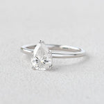 1.25 CT Pear Cut Solitaire Moissanite Engagement Ring 2