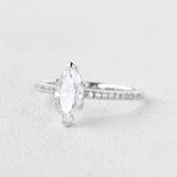 1.0 CT Marquise Cut Solitaire Pave Moissanite Engagement Ring 5
