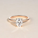 1.33 CT Oval Cut Solitaire Moissanite Engagement Ring 4