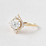 1.8 CT Round Cut Halo Moissanite Engagement Ring 4