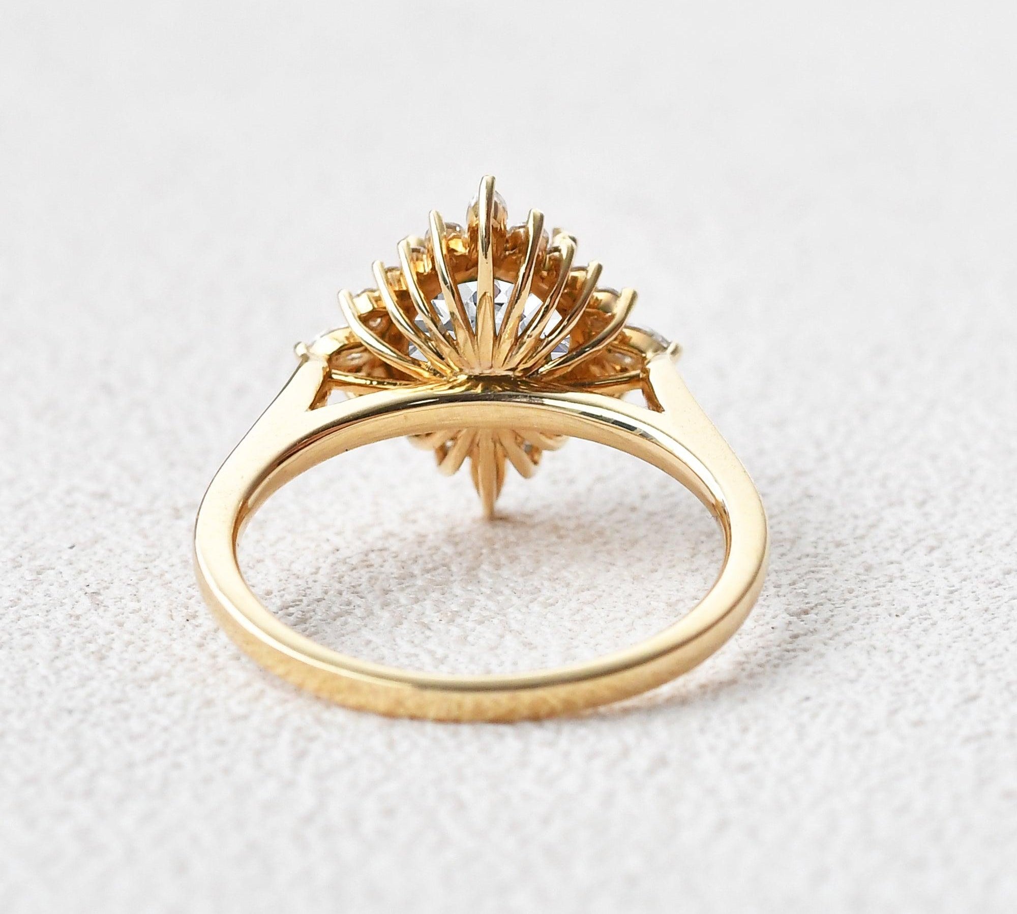 1.8 CT Round Cut Halo Moissanite Engagement Ring 2