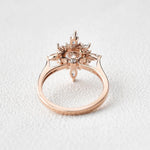 0.7 CT Round Cut Cluster Halo Moissanite Engagement Ring 3