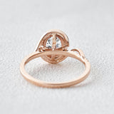 1.33 CT Oval Cut Halo Pave Moissanite Engagement Ring 3