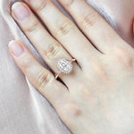 1.33 CT Oval Cut Halo Pave Moissanite Engagement Ring 2