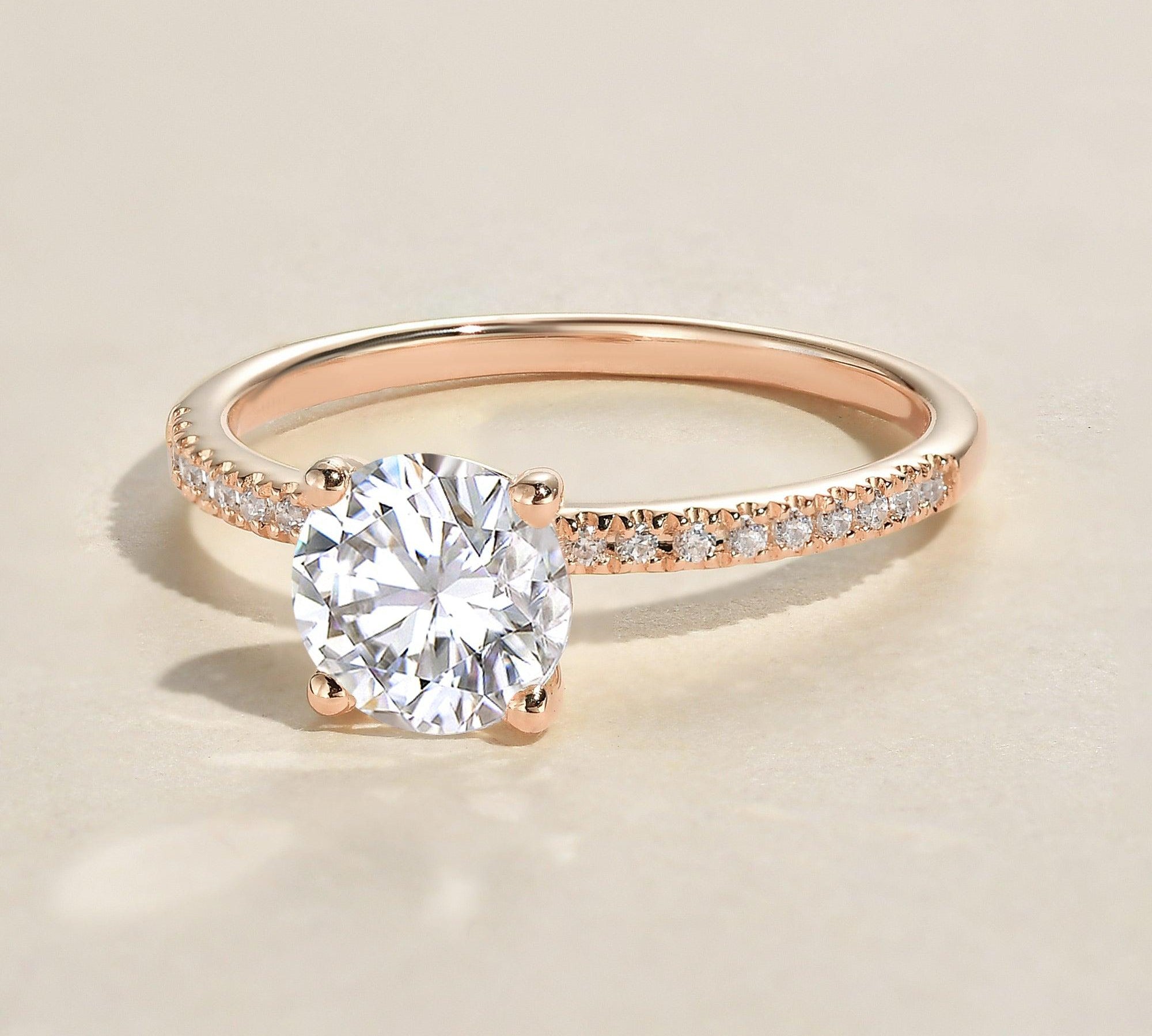 3.2 CT Round Cut Solitaire Pave Moissanite Engagement Ring 3