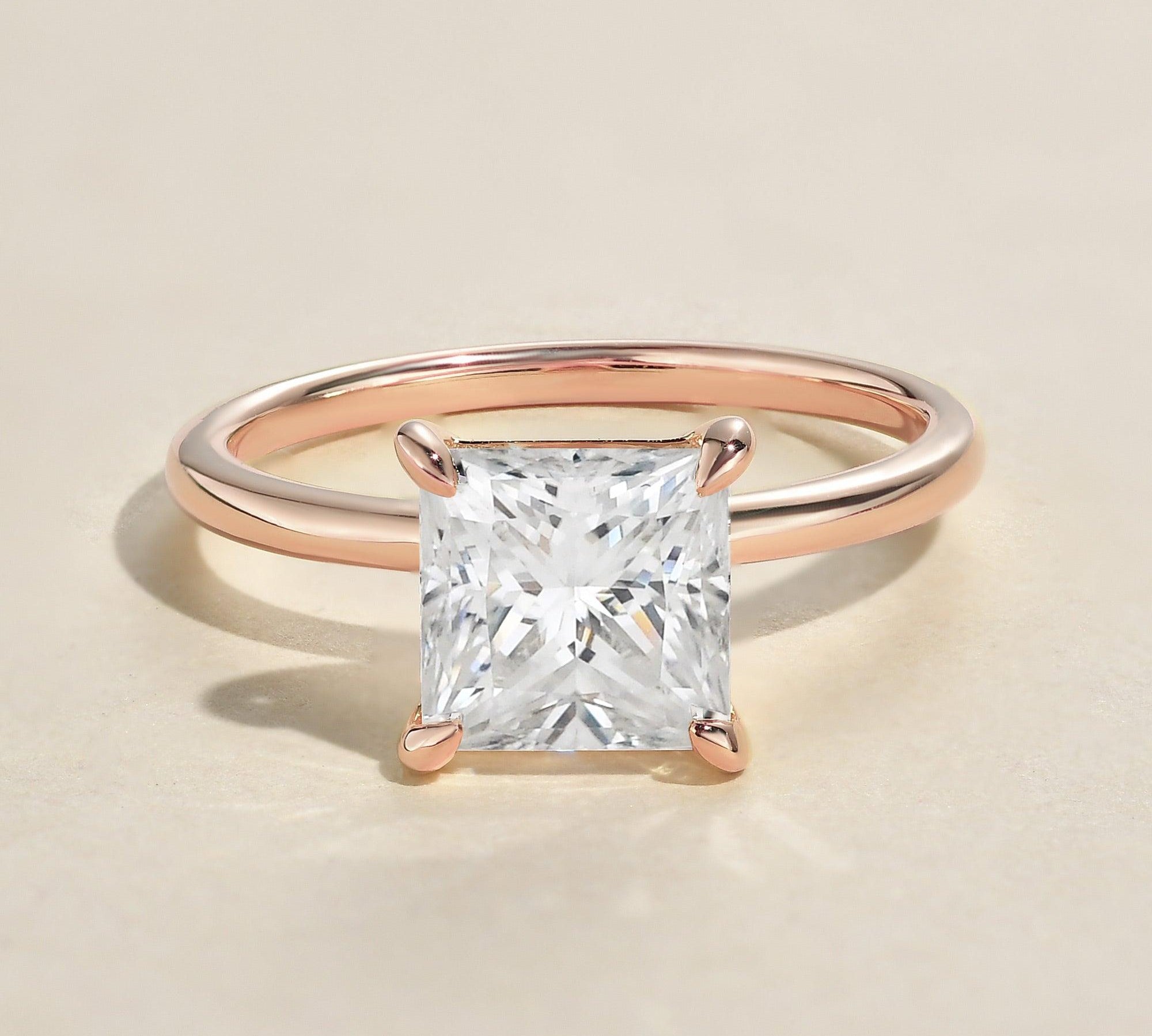 1.18 CT Princess Cut Solitaire Moissanite Engagement Ring 1