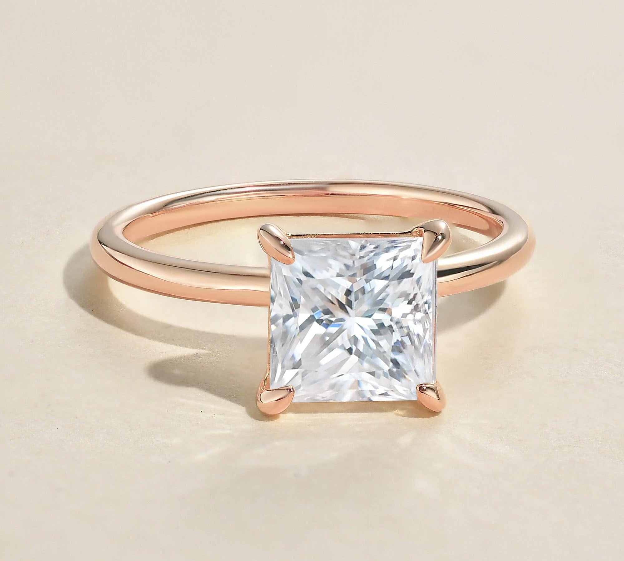 1.18 CT Princess Cut Solitaire Moissanite Engagement Ring 3