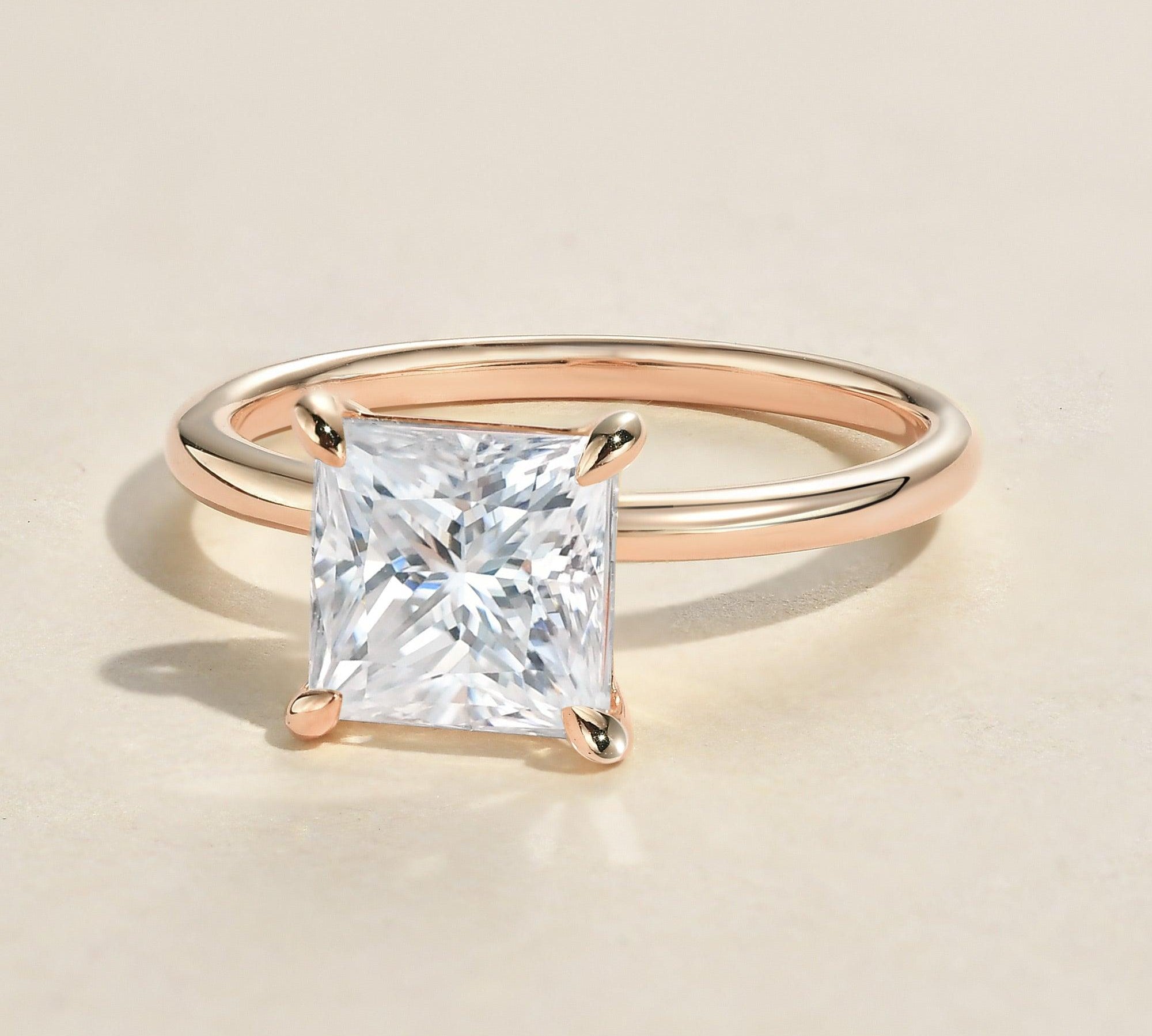 1.18 CT Princess Cut Solitaire Moissanite Engagement Ring 2