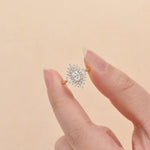 0.43 CT Oval Cut Ballerina Moissanite Engagement Ring 4