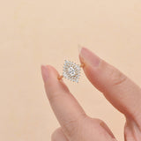 0.43 CT Oval Cut Ballerina Moissanite Engagement Ring 4