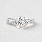 1.91 CT Oval Cut Solitaire Pave Moissanite Engagement Ring 1