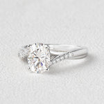 1.91 CT Oval Cut Solitaire Pave Moissanite Engagement Ring 5