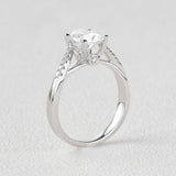 1.91 CT Oval Cut Solitaire Pave Moissanite Engagement Ring 6