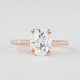 1.91 CT Oval Double Prong Pave Moissanite Engagement Ring 1