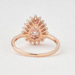 0.75 CT Pear Cut Double Halo Moissanite Engagement Ring 4