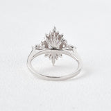 0.94 CT Oval Cut Cluster Vintage Moissanite Engagement Ring 2