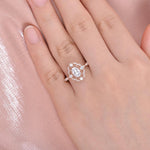 1.33 CT Oval Cut Art Deco Pave Moissanite Engagement Ring 5