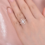 1.33 CT Oval Cut Art Deco Pave Moissanite Engagement Ring 5