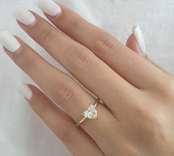 1.10 CT Heart Cut Solitaire Moissanite Engagement Ring 1