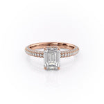 1.91 CT Emerald Cut Solitaire Triple Pave Setting Moissanite Engagement Ring 12
