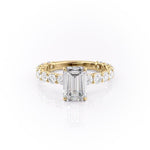 2.30 CT Emerald Cut Pave Setting Moissanite Engagement Ring 11