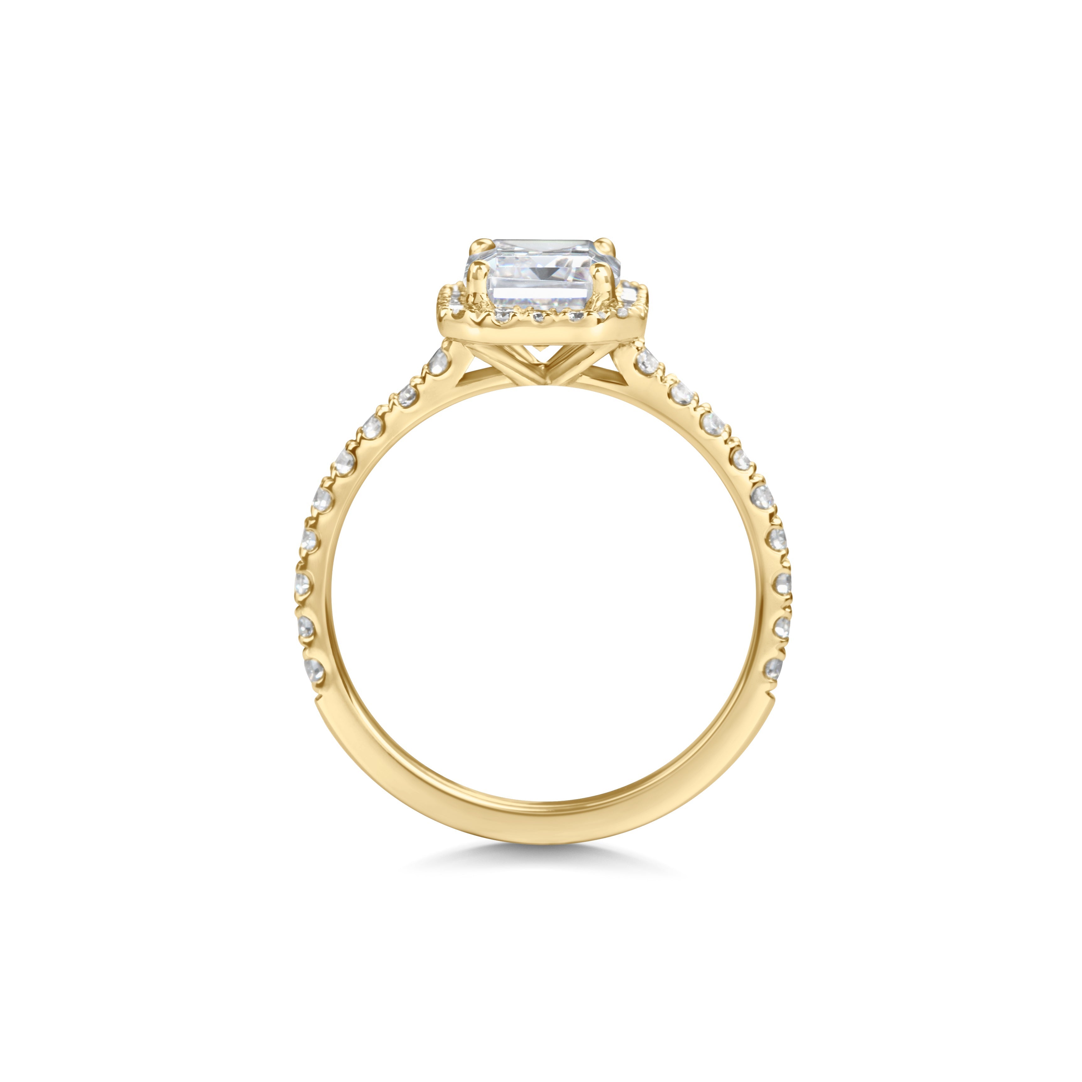2 CT Emerald Halo CVD F/VS1 Diamond Engagement Ring 7