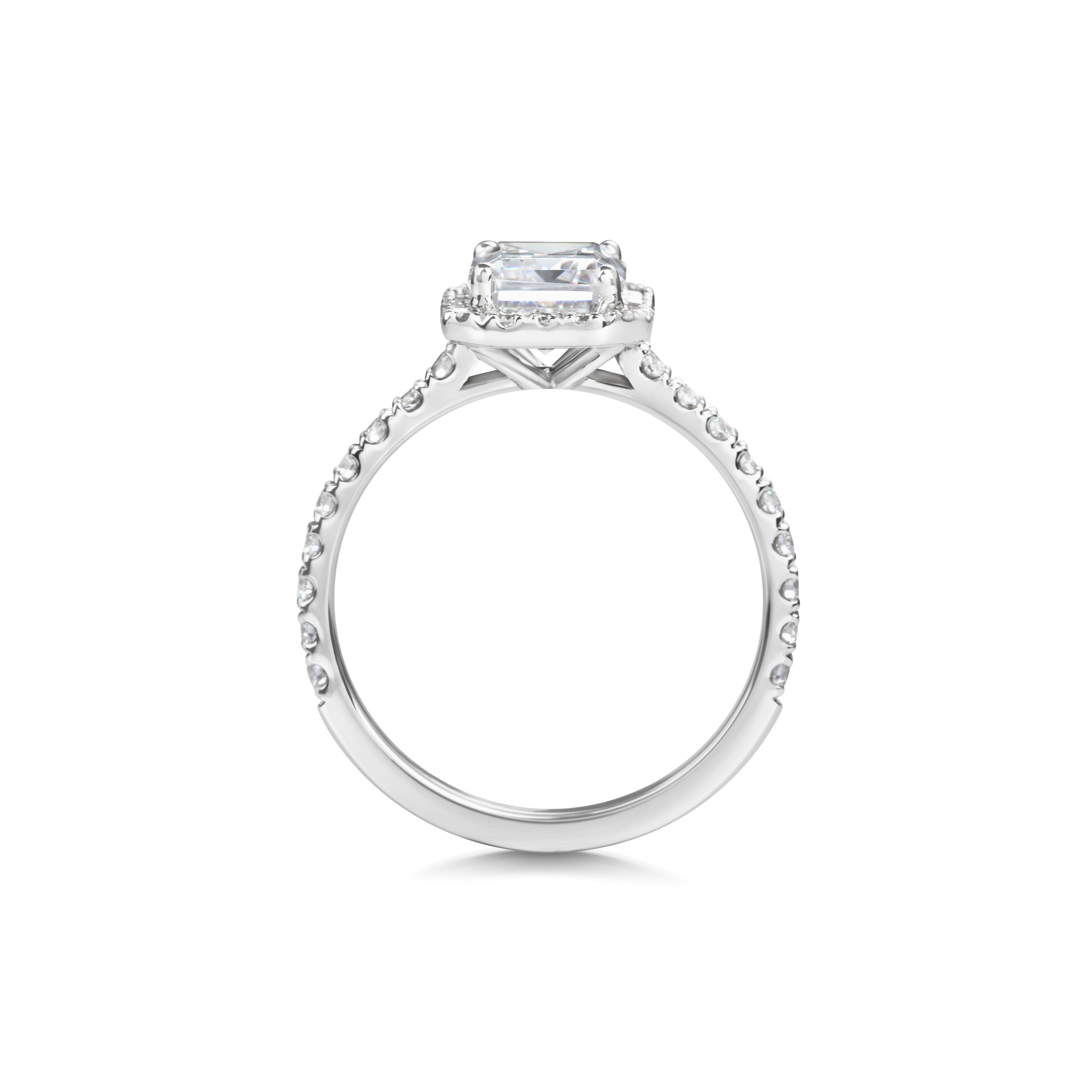 2 CT Emerald Halo CVD F/VS1 Diamond Engagement Ring 4