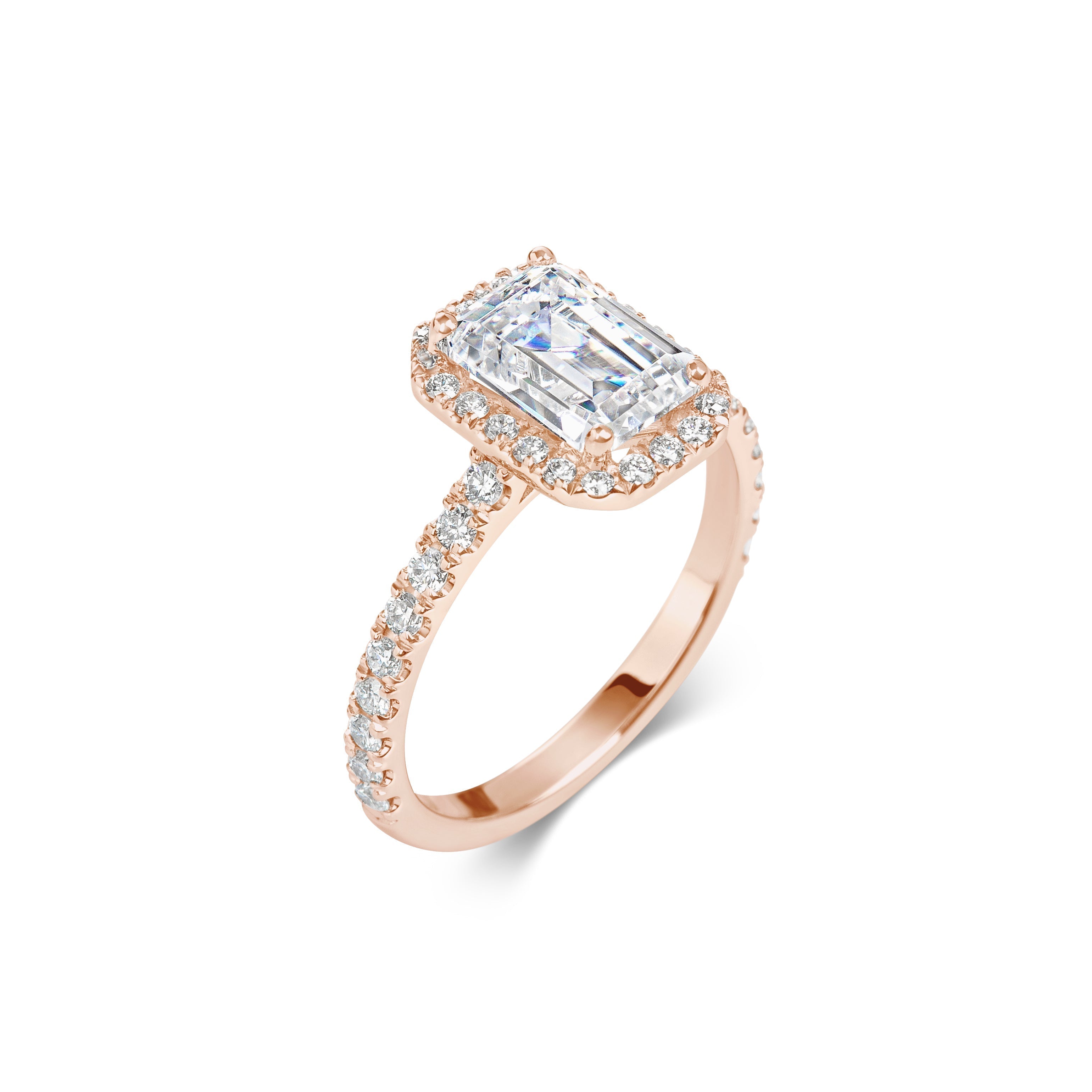 2 CT Emerald Halo CVD F/VS1 Diamond Engagement Ring 9