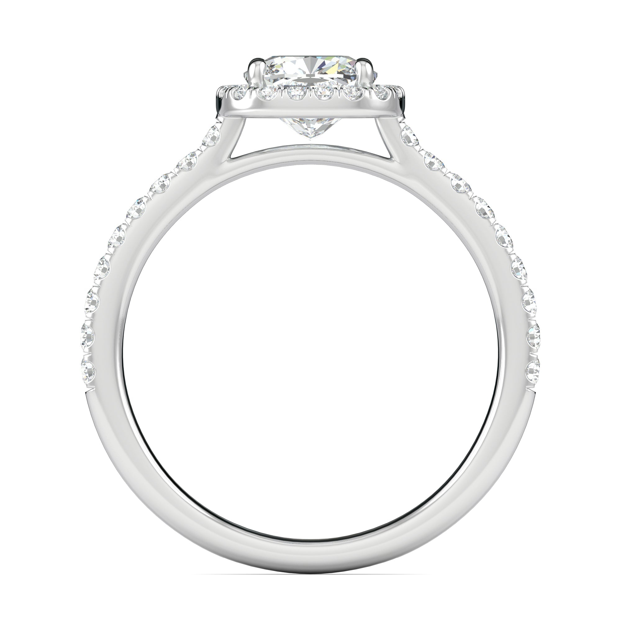 0.76 CT Cushion Halo CVD F/VS1 Diamond Engagement Ring 5
