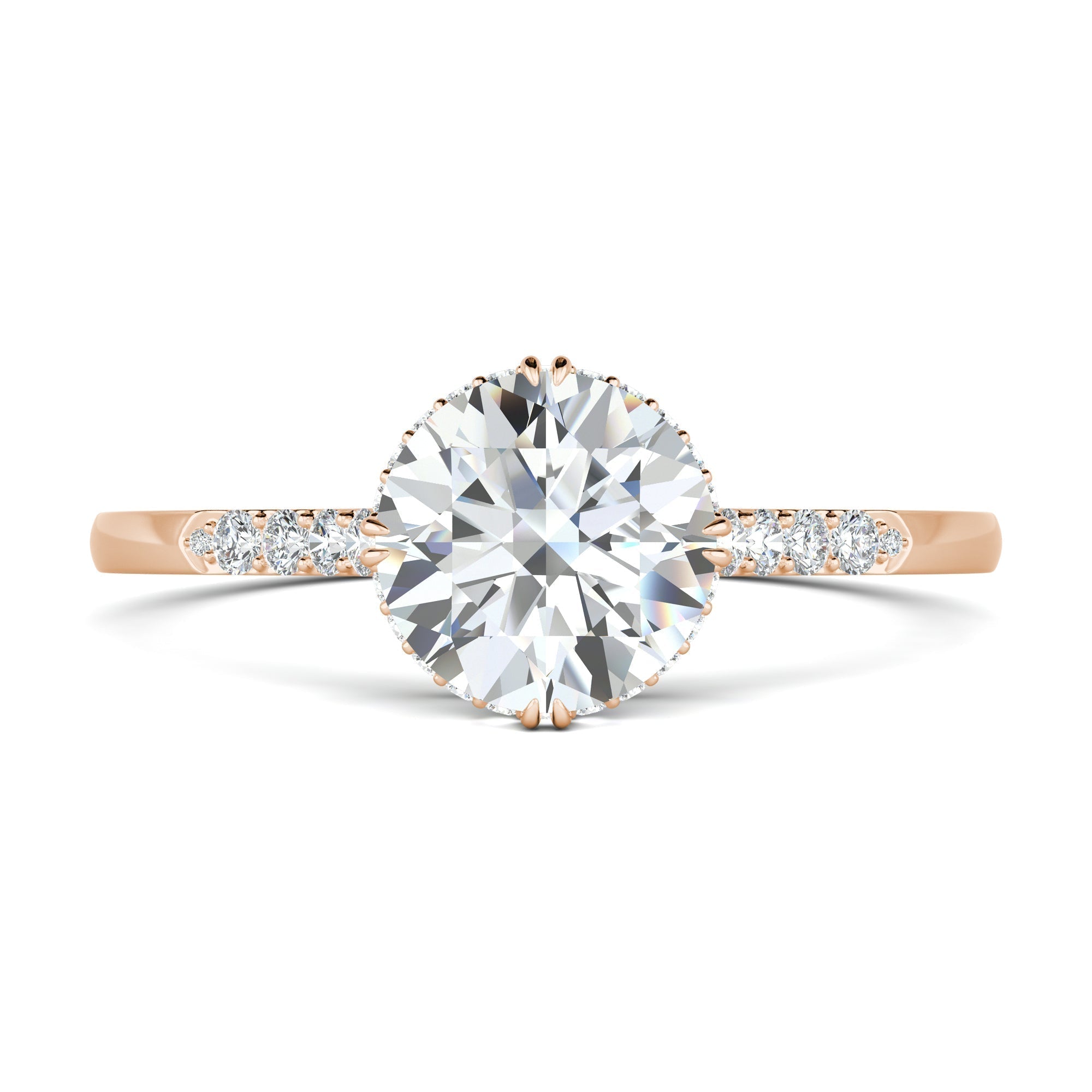 0.7 CT Round Solitaire CVD F/VS1 Diamond Engagement Ring 14