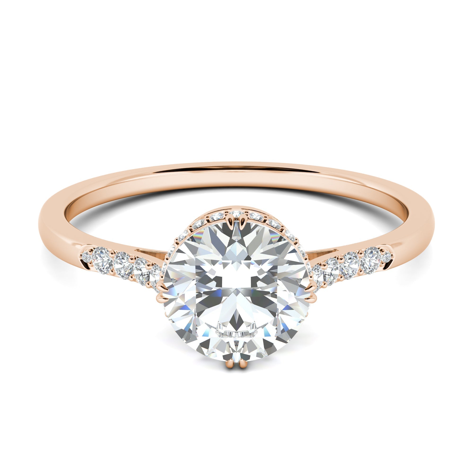 0.7 CT Round Solitaire CVD F/VS1 Diamond Engagement Ring 13