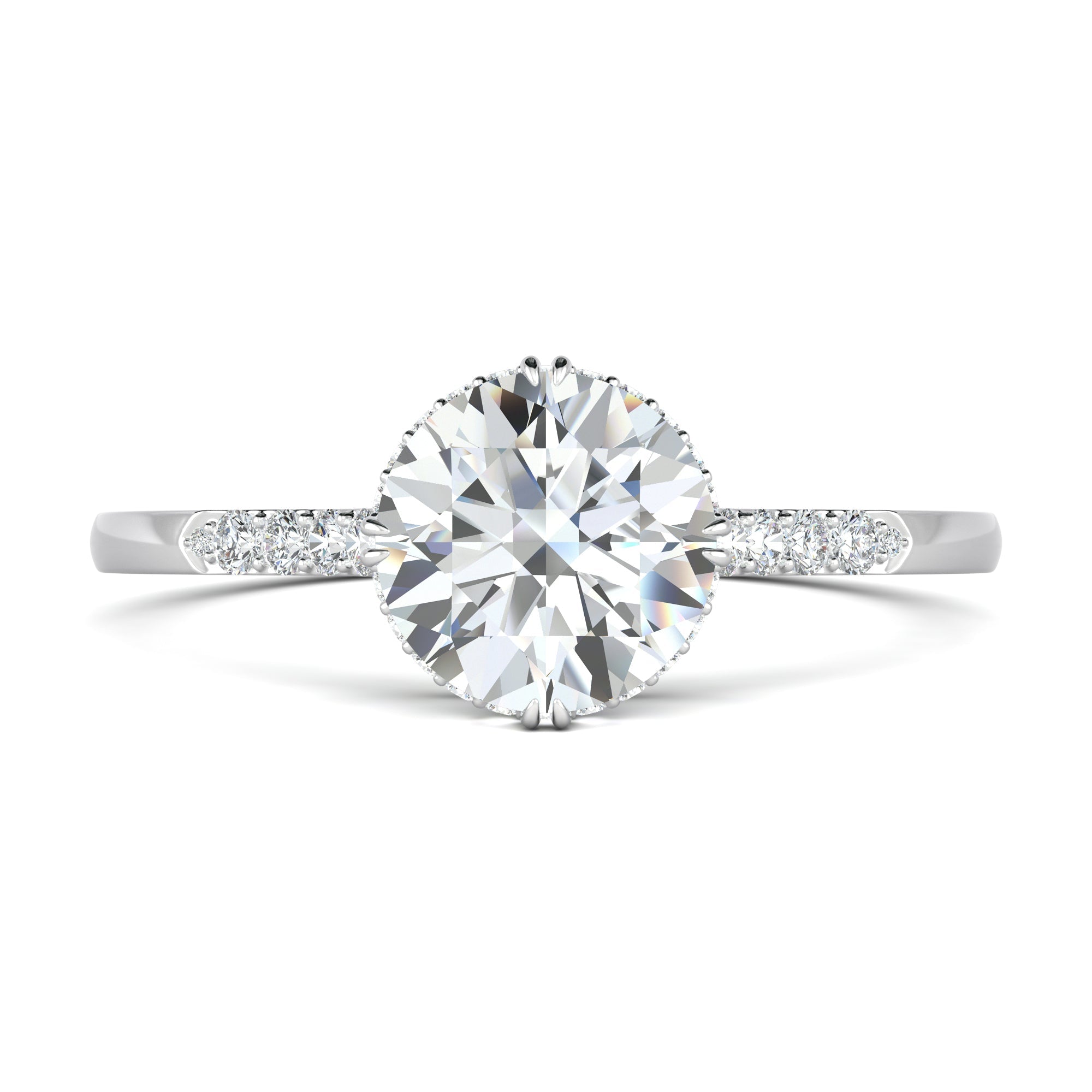 0.7 CT Round Solitaire CVD F/VS1 Diamond Engagement Ring 1