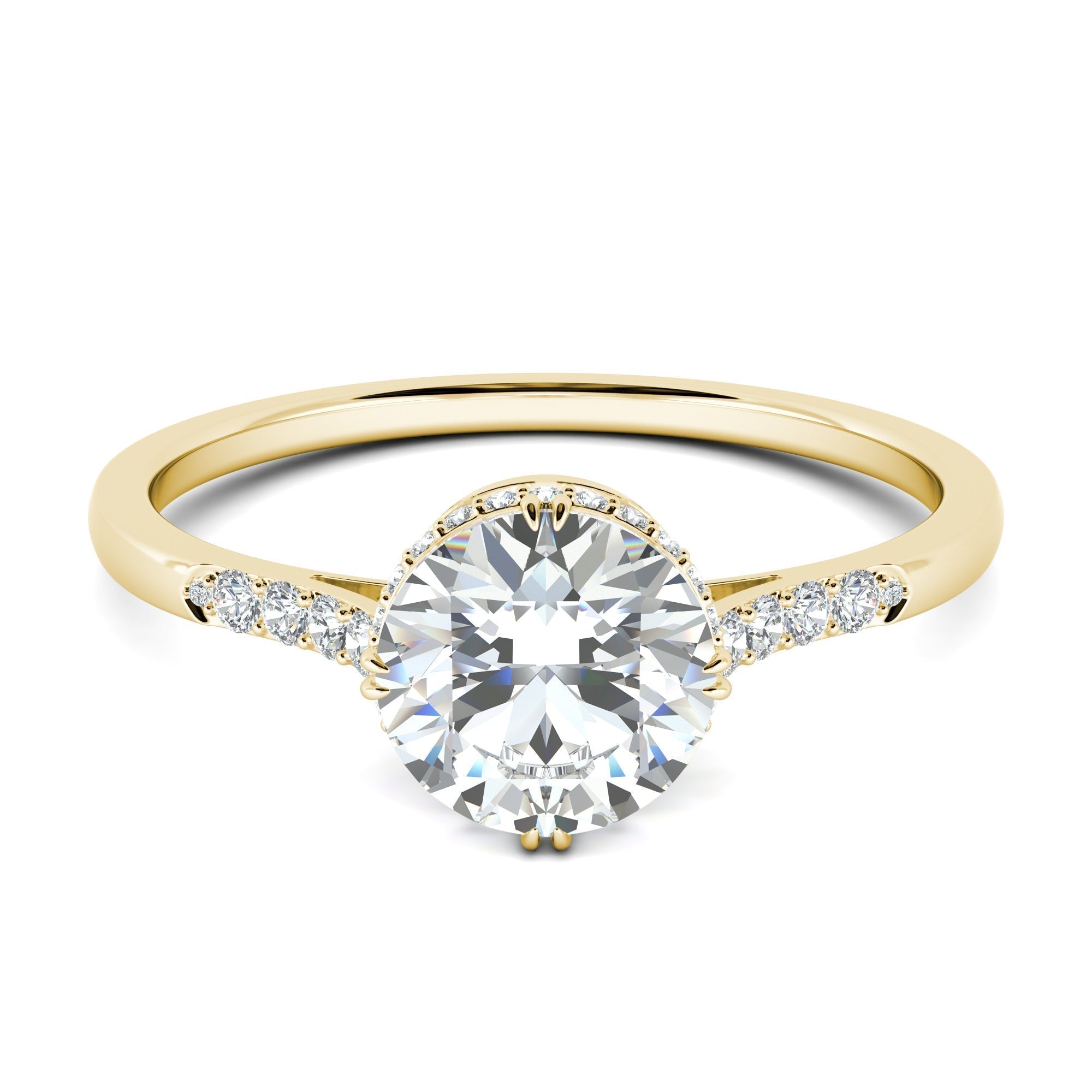 0.7 CT Round Solitaire CVD F/VS1 Diamond Engagement Ring 8