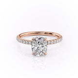 2.0 CT Cushion Cut Hidden Halo Pave Setting Moissanite Engagement Ring 11