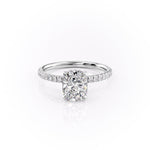 2.0 CT Cushion Cut Hidden Halo Pave Setting Moissanite Engagement Ring 9