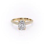 2.0 CT Elongated Cushion Cut Hidden Halo Triple Pave Moissanite Engagement Ring 11