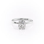 2.0 CT Elongated Cushion Cut Solitaire Hidden Halo Setting Moissanite Engagement Ring 10