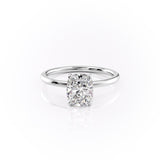 2.0 CT Elongated Cushion Cut Solitaire Hidden Halo Setting Moissanite Engagement Ring 10