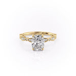 2.0 CT Cushion Cut Solitaire Milgrain Pave Setting Moissanite Engagement Ring 11